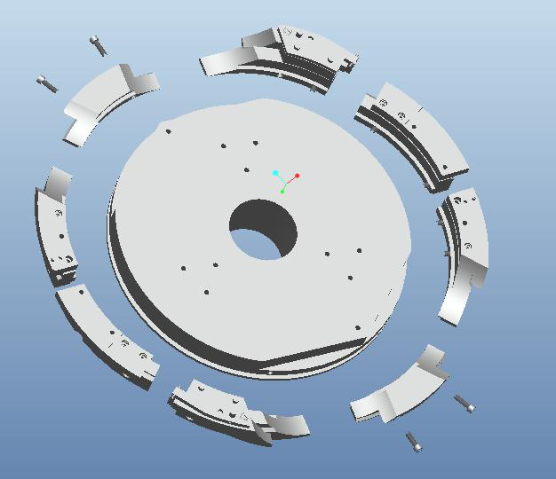上海霄腾GZPK720旋转高速压片机上下轨道细节图
