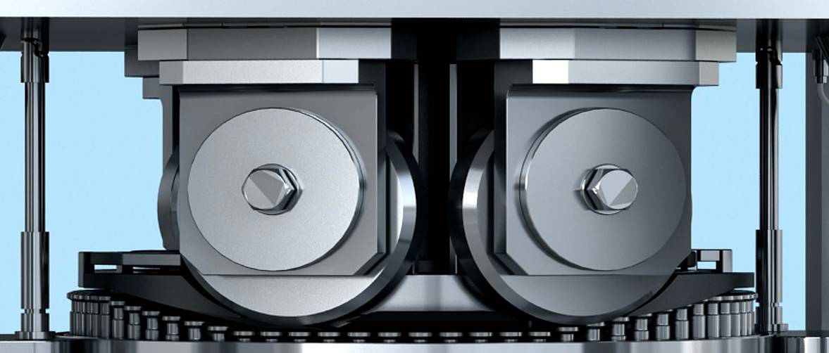 上海霄腾GZPK720旋转高速压片机上压轮细节图